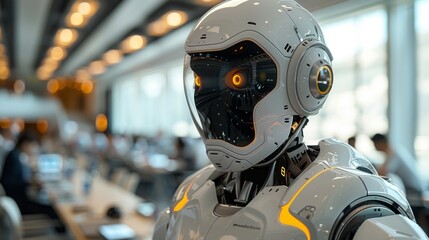 Fototapeta premium Futuristic Robot: A Glimpse into the Future of AI