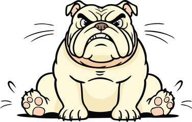 Chubby endearing cartoon bulldog vector design,  beige fat rich pug vector,  Dog Coloring Page for Kids, Cute Dog Vector, Dog black and white, Dog illustration
