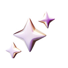 Obraz premium Shining Four-pointed stars 3d cartoon style illustration