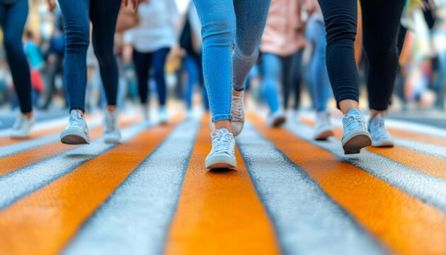 a blurry image of people walking on the street, in the style of hd mod, thx sound, signe vilstrup, ultra hd, charismatic, simple, hd,Adjust White Balance and Sharpness, Ultra HD