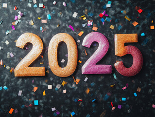 Fototapeta na wymiar Nowy Rok 2025 