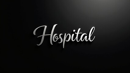 Obraz premium Elegant Silver Hospital Logo on Black Background