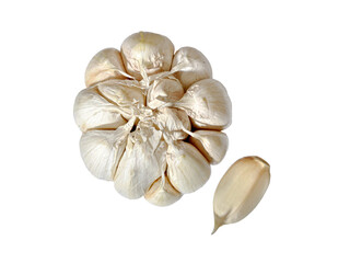 Fresh garlic isolated on white background.