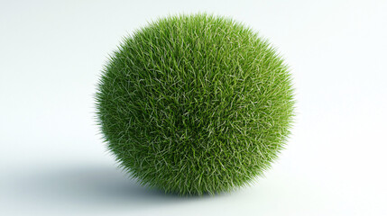 green grass ball on white background