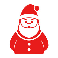 Santa Claus Icon Silhouette colored Vector Illustration, Christmas icon Design Transparent background