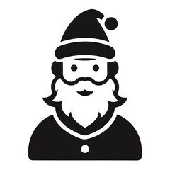 Santa Claus Icon Silhouette colored Vector Illustration, Christmas icon Design Transparent background