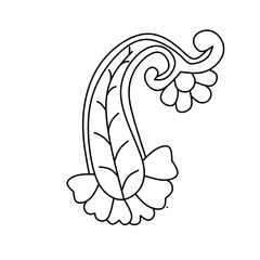 Hand Drawn Flower Leaf Batik Pattern