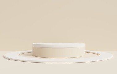 Beige podium. Beige background for advertising natural extract products. 3d illustration.