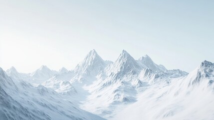 Obraz premium Majestic mountain range covered in snow with a clear sky