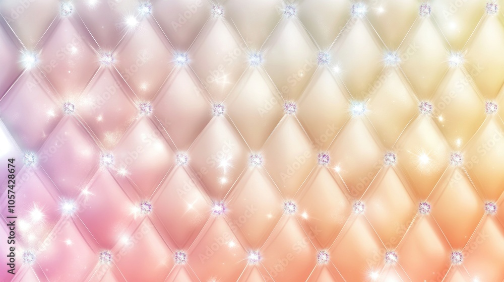 Poster soft pastel background featuring rows of evenly spaced diamonds, adding a subtle sparkle to the desi