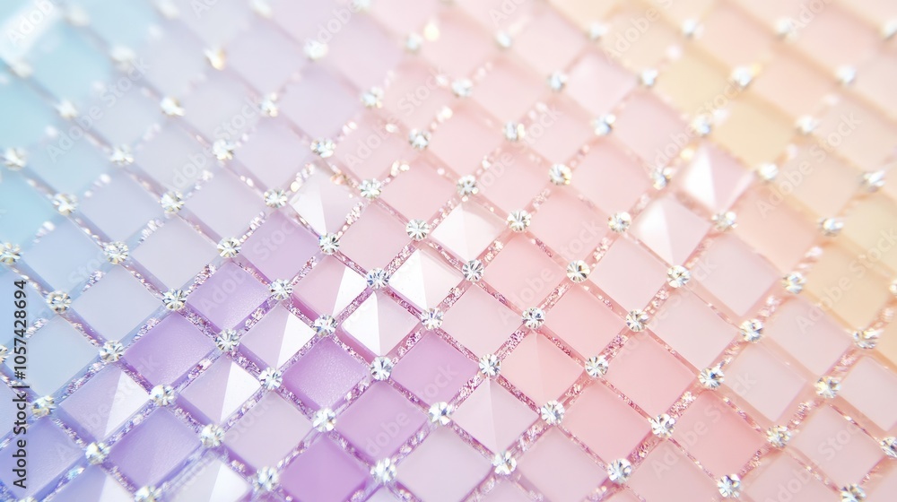 Poster soft pastel background with rows of small diamonds, spaced evenly and sparkling delicately, creating