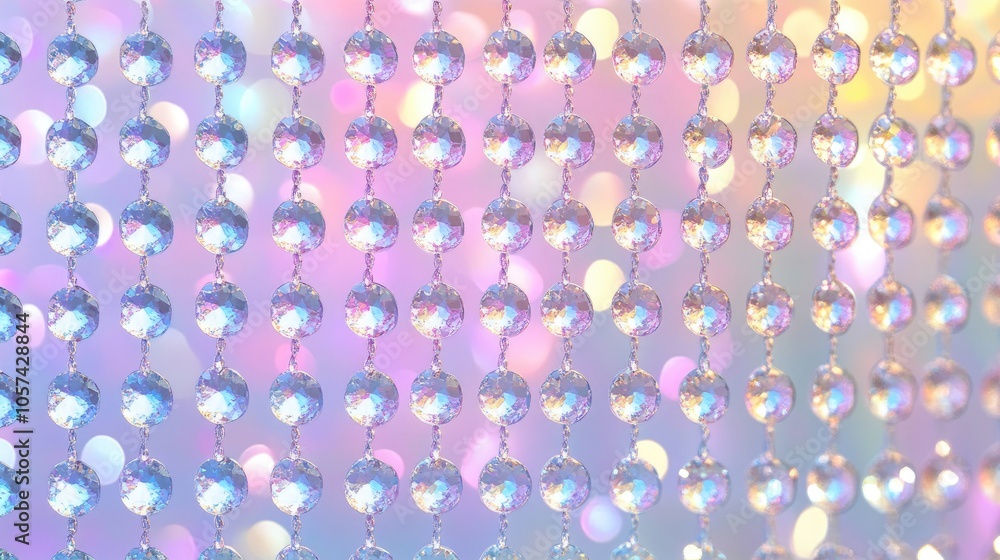 Poster a gentle pastel background with rows of tiny, spaced diamonds, adding a soft sparkle and luxurious f