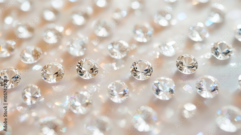 Aufkleber light pastel backdrop with delicate rows of diamonds, spaced to create a soft and beautiful shine