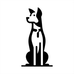 Silhouette Dog Logo Design Vector Illustration.