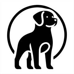 Silhouette Dog Logo Design Vector Illustration.
