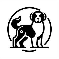 Silhouette Dog Logo Design Vector Illustration.