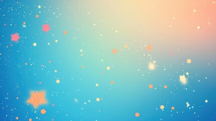 a simple blue powerpoint background with areas of orange and pink, and some dots and stars