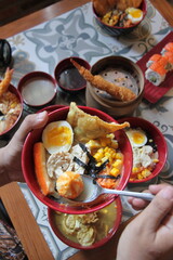 delicious ramen noodle with various topping