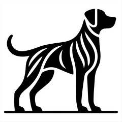 Silhouette Dog Logo Design Vector Illustration.