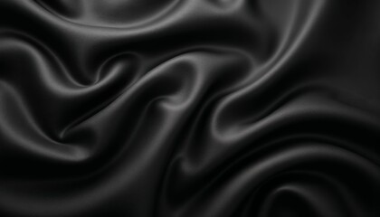 Obraz premium Black satin fabric with elegant folds