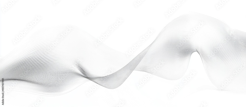 Poster abstract background on isolated abstract white wave and line