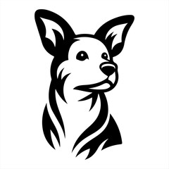 Dog Head Logo Vector illustration.
