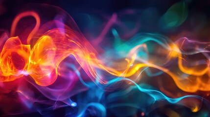 Obraz premium Vibrant Lights Radiating in the Darkness