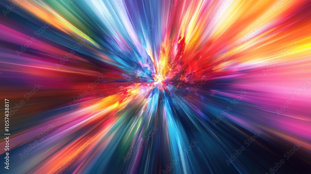 Aufkleber Dynamic abstract background featuring a burst of colors synchronized with rhythmic beats