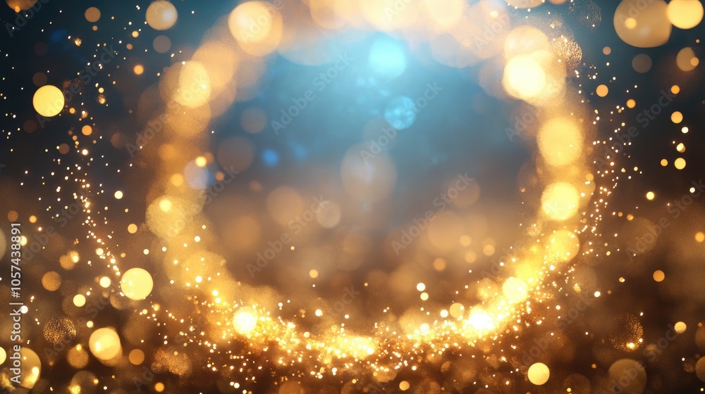 Poster new year greeting card banner featuring a circular frame of shimmering glittering sparklers set agai