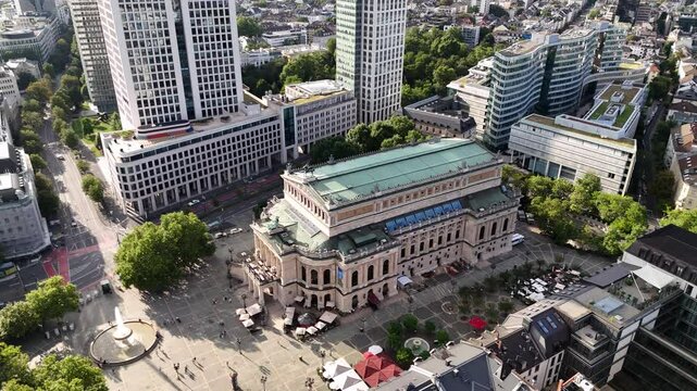 Aerial view of Old Opera (Alte Oper) in Frankfurt, Germany