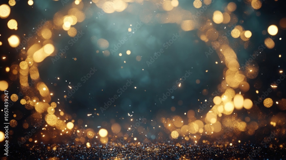 Poster new year greeting card banner featuring a circular frame of shimmering glittering sparklers set agai