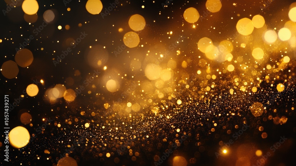 Aufkleber golden glitter texture with bokeh lights creating an abstract background for festive celebrations fe