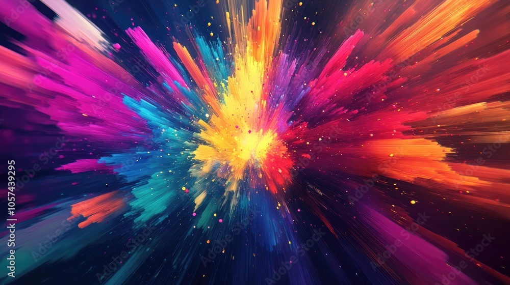 Aufkleber dynamic abstract background featuring a burst of colors synchronized with rhythmic beats