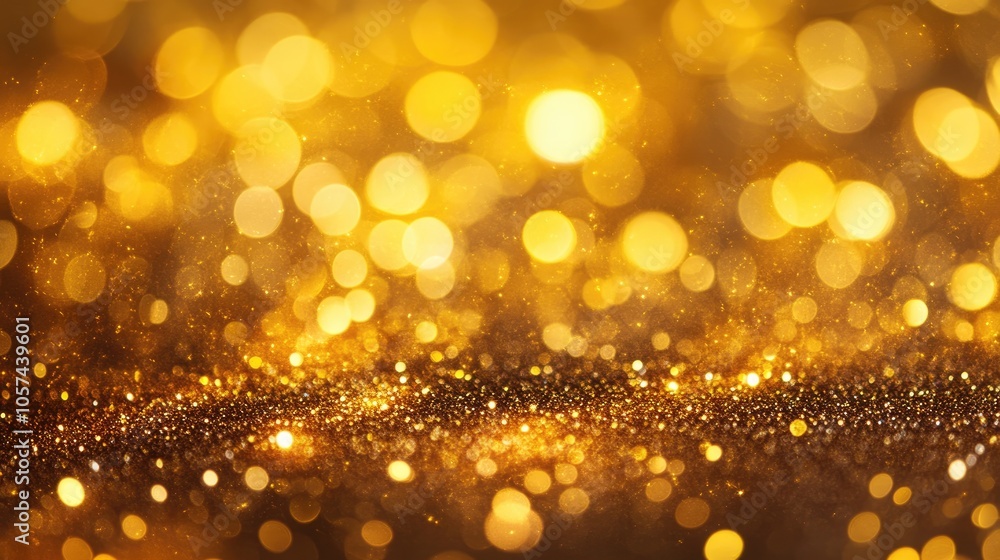 Aufkleber golden glitter texture with bokeh lights creating an abstract background for festive celebrations fe