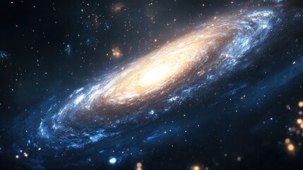 A swirling galaxy filled with luminous stars and cosmic dust
