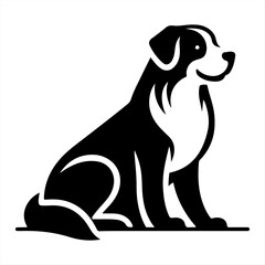 Silhouette Dog Logo design template. Vector illustration.