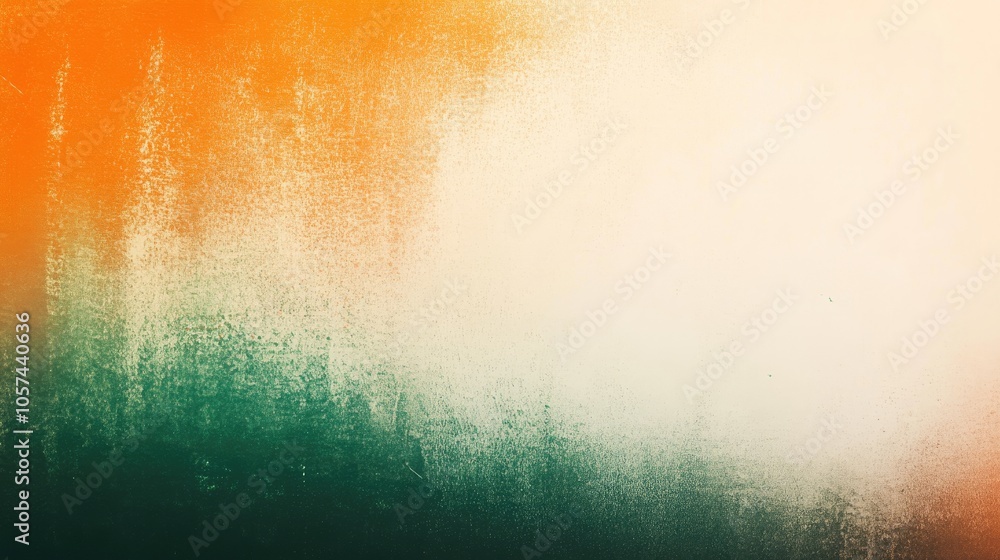 Poster grainy gradient background featuring orange white and green hues with a blurred noise texture ideal 