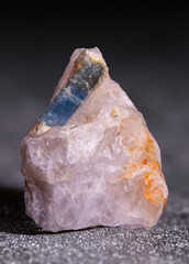 Collectible mineral specimen featuring an octahedral aquamarine crystal, showcasing natural beauty...
