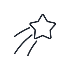 Shooting star editable stroke outline icon isolated on white background flat vector illustration. Pixel perfect. 64 x 64