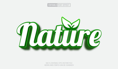 Editable 3d text style effect - Nature text effect Template