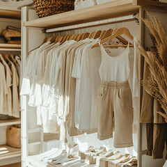 wardrobe with clothes