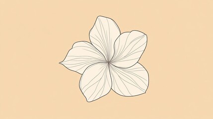 Simple beauty icon of a plumeria flower, drawn with elegance; ideal for use in design templates. -