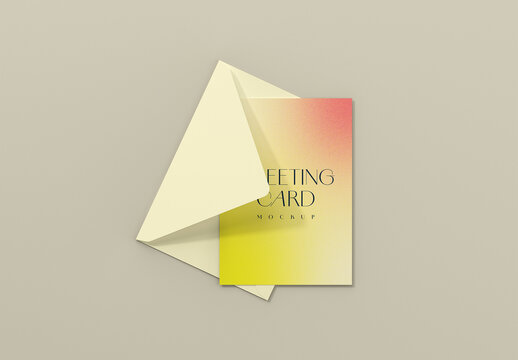 Envelope with Greeting Card Mockup
