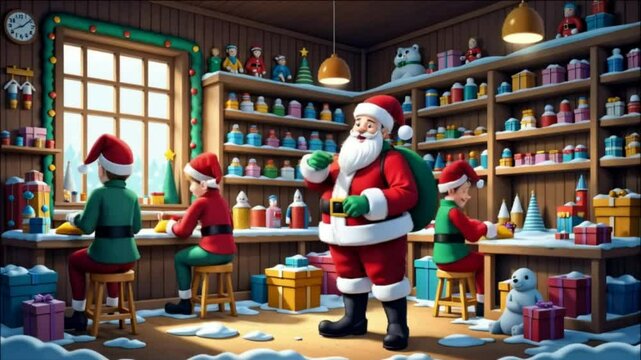 Amid twinkling lights and colorful decorations, Santa&rsquo;s elves work tirelessly to build toys, wrap gifts, and prepare Santa&rsquo;s sleigh, ensuring every child&rsquo;s wish will come true on Christmas morning.

