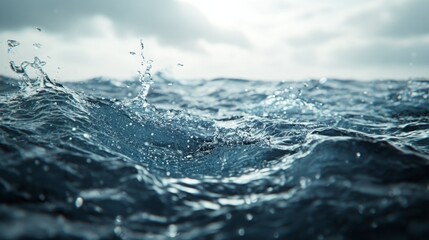 A large body of water with a splash of water in the middle