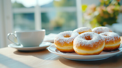 Indulge in vintage delights cozy tea moments with donuts in muted hues