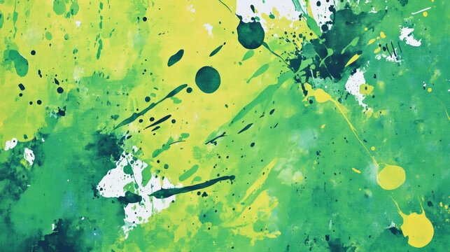 Creative abstract green splashes create a vibrant paint background texture perfect for linen greeting cards, adding an artistic touch with ample copy space for messages.