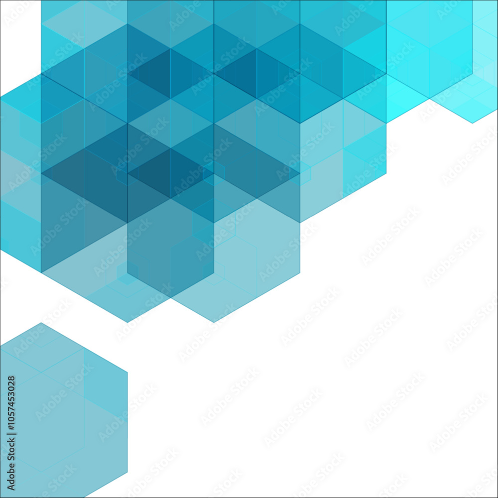 Canvas Prints abstract vector illustration blue triangular background - eps10