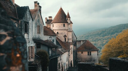 Fototapeta premium Ancient Stone Buildings in France