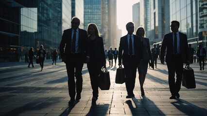 Obraz premium people walking in the city